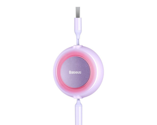 Кабель Baseus Bright Mirror 2 Series Retractable 3-in-1 Fast Charging Data Cable USB to M+L+C 3.5A 1.1m Purple (CAMJ010005)