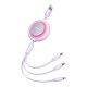 Кабель Baseus Bright Mirror 2 Series Retractable 3-in-1 Fast Charging Data Cable USB to M+L+C 3.5A 1.1m Purple (CAMJ010005)