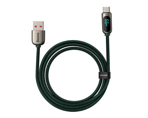 Кабель Baseus Display Fast Charging Data Cable USB to Type-C 66W 2m Green (CASX020106)