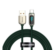 Кабель Baseus Display Fast Charging Data Cable USB to Type-C 66W 2m Green (CASX020106)