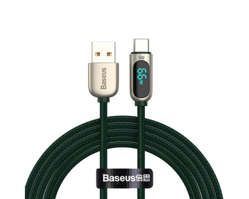 Кабель Baseus Display Fast Charging Data Cable USB to Type-C 66W 2m Green (CASX020106)