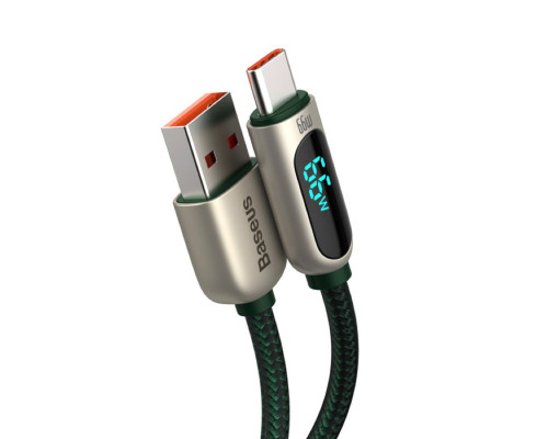 Кабель Baseus Display Fast Charging Data Cable USB to Type-C 66W 2m Green (CASX020106)