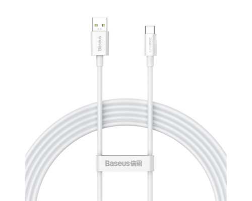 Кабель Baseus Superior Series (SUPERVOOC) Fast Charging Data Cable USB to Type-C 65W 2m White (CAYS001002)