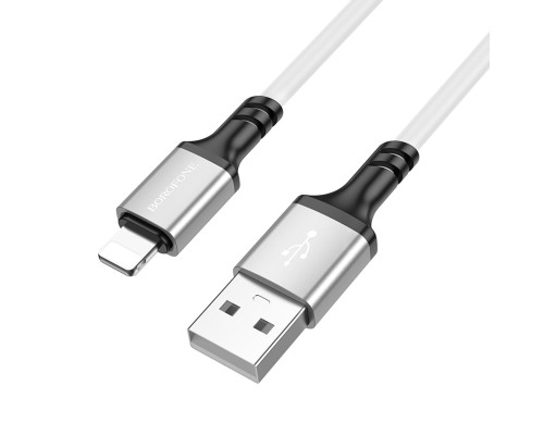 Кабель BOROFONE BX83 iP Famous silicone charging data cable White (6974443386363)