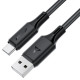 Кабель ACEFAST C17-04 USB-A to USB-C silicone charging data cable Black (6974316284178)