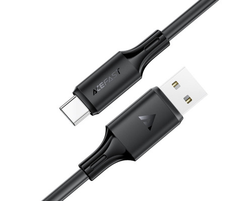 Кабель ACEFAST C17-04 USB-A to USB-C silicone charging data cable Black (6974316284178)