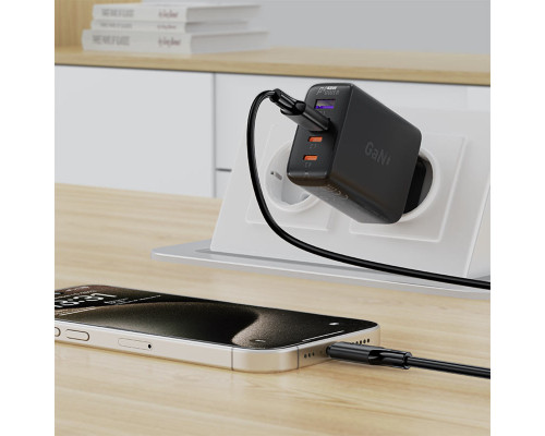 Кабель ACEFAST C17-04 USB-A to USB-C silicone charging data cable Black (6974316284178)