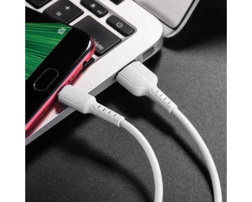 Кабель BOROFONE BX16 USB to Micro 2A, 1m, PVC, TPE connectors, White (BX16MW)