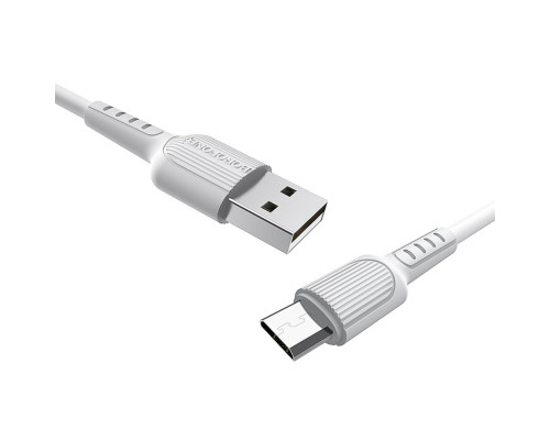 Кабель BOROFONE BX16 USB to Micro 2A, 1m, PVC, TPE connectors, White (BX16MW)