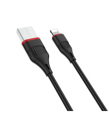 Кабель BOROFONE BX17 USB to iP 2A, 1m, PVC, TPE connectors, Black (BX17LB)