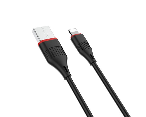 Кабель BOROFONE BX17 USB to iP 2A, 1m, PVC, TPE connectors, Black (BX17LB)