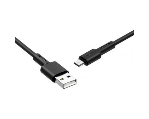 Кабель BOROFONE BX31 USB to Micro 2.4A, 1m, silicone, TPE connectors, Black (BX31MB)