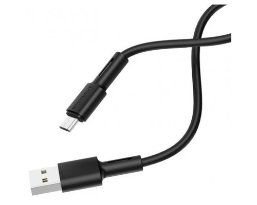 Кабель BOROFONE BX31 USB to Micro 2.4A, 1m, silicone, TPE connectors, Black (BX31MB)