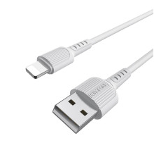 Кабель BOROFONE BX16 USB to iP 2A, 1m, PVC, TPE connectors, White (BX16LW)