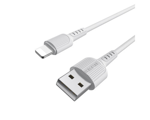 Кабель BOROFONE BX16 USB to iP 2A, 1m, PVC, TPE connectors, White (BX16LW)