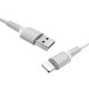 Кабель BOROFONE BX16 USB to iP 2A, 1m, PVC, TPE connectors, White (BX16LW)