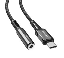 Кабель ACEFAST C1-07 USB-C to 3.5mm aluminum alloy headphones adapter cable Black (AFC1-07B)