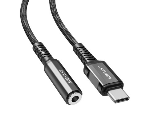 Кабель ACEFAST C1-07 USB-C to 3.5mm aluminum alloy headphones adapter cable Black (AFC1-07B)