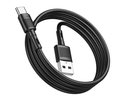 Кабель HOCO X83 USB to Type-C 3A, 1m, PVC, PVC connectors, Black (6931474770905)