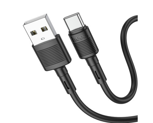 Кабель HOCO X83 USB to Type-C 3A, 1m, PVC, PVC connectors, Black (6931474770905)