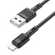 Кабель HOCO X83 USB to iP 2.4A, 1m, PVC, PVC connectors, Black (6931474770868)