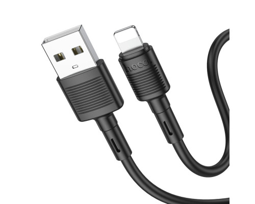 Кабель HOCO X83 USB to iP 2.4A, 1m, PVC, PVC connectors, Black (6931474770868)