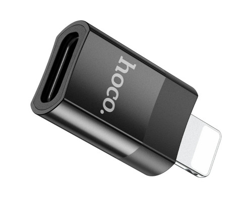 Адаптер HOCO UA17 iP Male to Type-C female USB2.0 adapter Black (6931474761996)