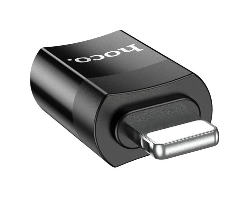 Адаптер HOCO UA17 iP Male to Type-C female USB2.0 adapter Black (6931474761996)