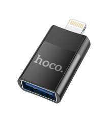 Адаптер HOCO UA17 iP Male to USB female USB2.0 adapter Black (6931474761989)