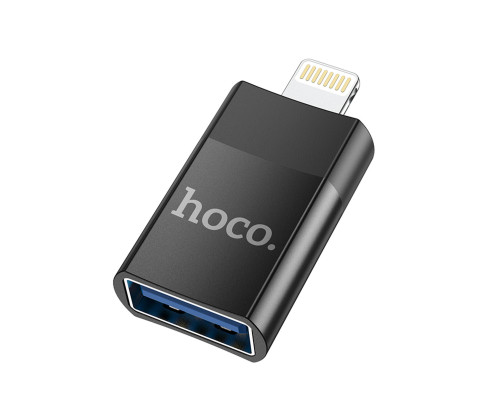 Адаптер HOCO UA17 iP Male to USB female USB2.0 adapter Black (6931474761989)