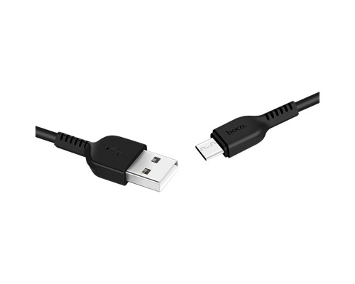 Кабель HOCO X20 USB to Type-C 3A, 2m, PVC, TPE connectors, Black (6957531068907)