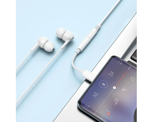 Аудiокабель HOCO LS35 Type-C to 3.5mm digital audio converter White (6931474790767)