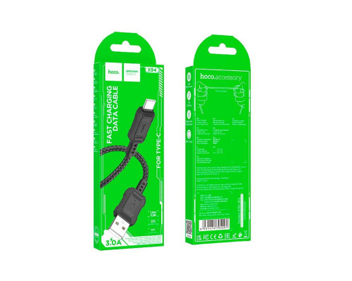 Кабель HOCO X94 Leader charging data cable Type-C Black (6931474794291)