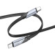 Кабель HOCO U119 Type-C to Type-C 60W, 1.2m, nylon, aluminum connectors, Black (6942007605021)