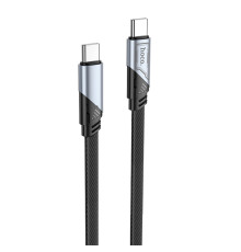 Кабель HOCO U119 Type-C to Type-C 60W, 1.2m, nylon, aluminum connectors, Black (6942007605021)