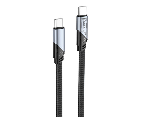 Кабель HOCO U119 Type-C to Type-C 60W, 1.2m, nylon, aluminum connectors, Black (6942007605021)