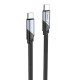 Кабель HOCO U119 Type-C to Type-C 60W, 1.2m, nylon, aluminum connectors, Black (6942007605021)