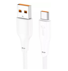 Кабель HOCO X93 USB to Type-C 100W, 1m, TPE, TPE connectors, White (6931474790682)