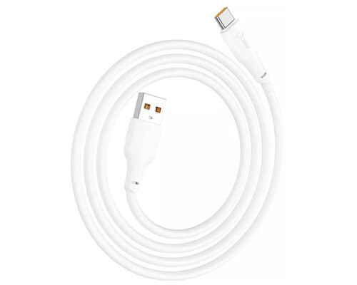 Кабель HOCO X93 USB to Type-C 100W, 1m, TPE, TPE connectors, White (6931474790682)