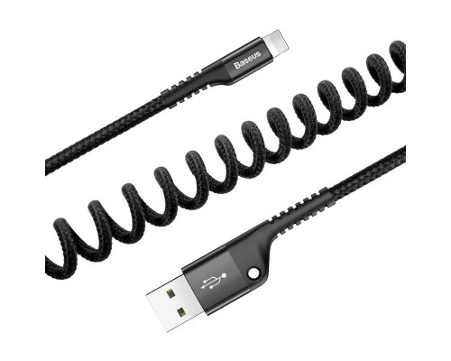 Кабель Baseus Fish eye Spring Data Cable Lightning 1m Black (CALSR-01)