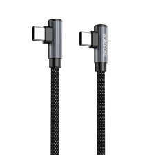 Кабель BOROFONE BU50 elbow magnetic 60W charging data cable Type-C to Type-C Black (6941991111136 )