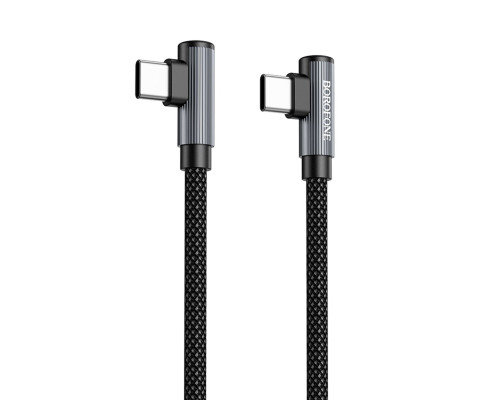 Кабель BOROFONE BU50 elbow magnetic 60W charging data cable Type-C to Type-C Black (6941991111136 )