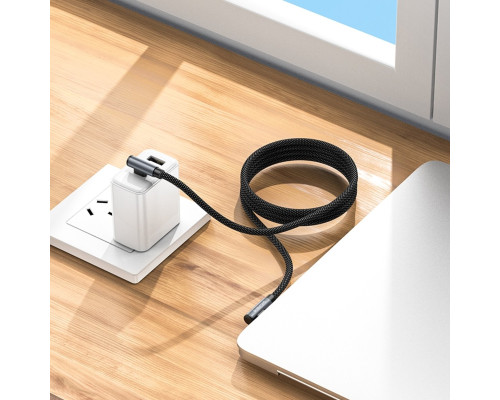 Кабель BOROFONE BU50 elbow magnetic 60W charging data cable Type-C to Type-C Black (6941991111136 )