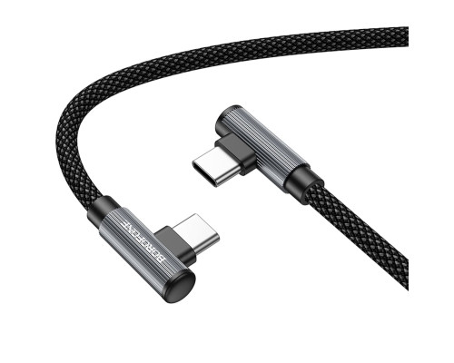 Кабель BOROFONE BU50 elbow magnetic 60W charging data cable Type-C to Type-C Black (6941991111136 )