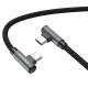 Кабель BOROFONE BU50 elbow magnetic 60W charging data cable Type-C to Type-C Black (6941991111136 )