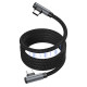 Кабель BOROFONE BU50 elbow magnetic 60W charging data cable Type-C to Type-C Black (6941991111136 )