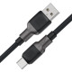 Кабель ACEFAST C10-04 USB to Type-C 3A, 1.2m, silicone, zinc connectors, Black (6974316283126)