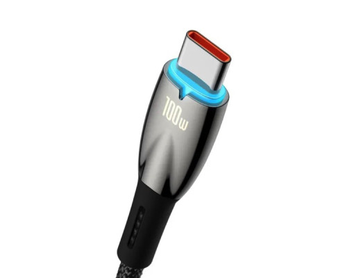 Кабель Baseus Glimmer Series Fast Charging Data Cable USB to Type-C 100W 2m Black (CADH000501)