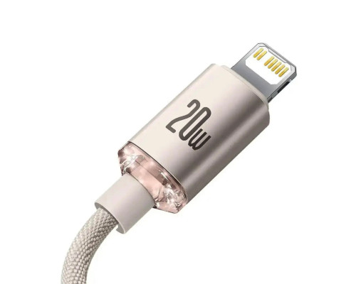 Кабель Baseus Crystal Shine Series Fast Charging Data Cable Type-C to iP 20W 1.2m Pink (CAJY001304)