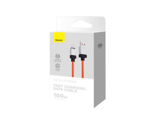 Кабель Baseus CoolPlay Series Fast Charging Cable USB to Type-C 100W 2m Orange (CAKW000707)